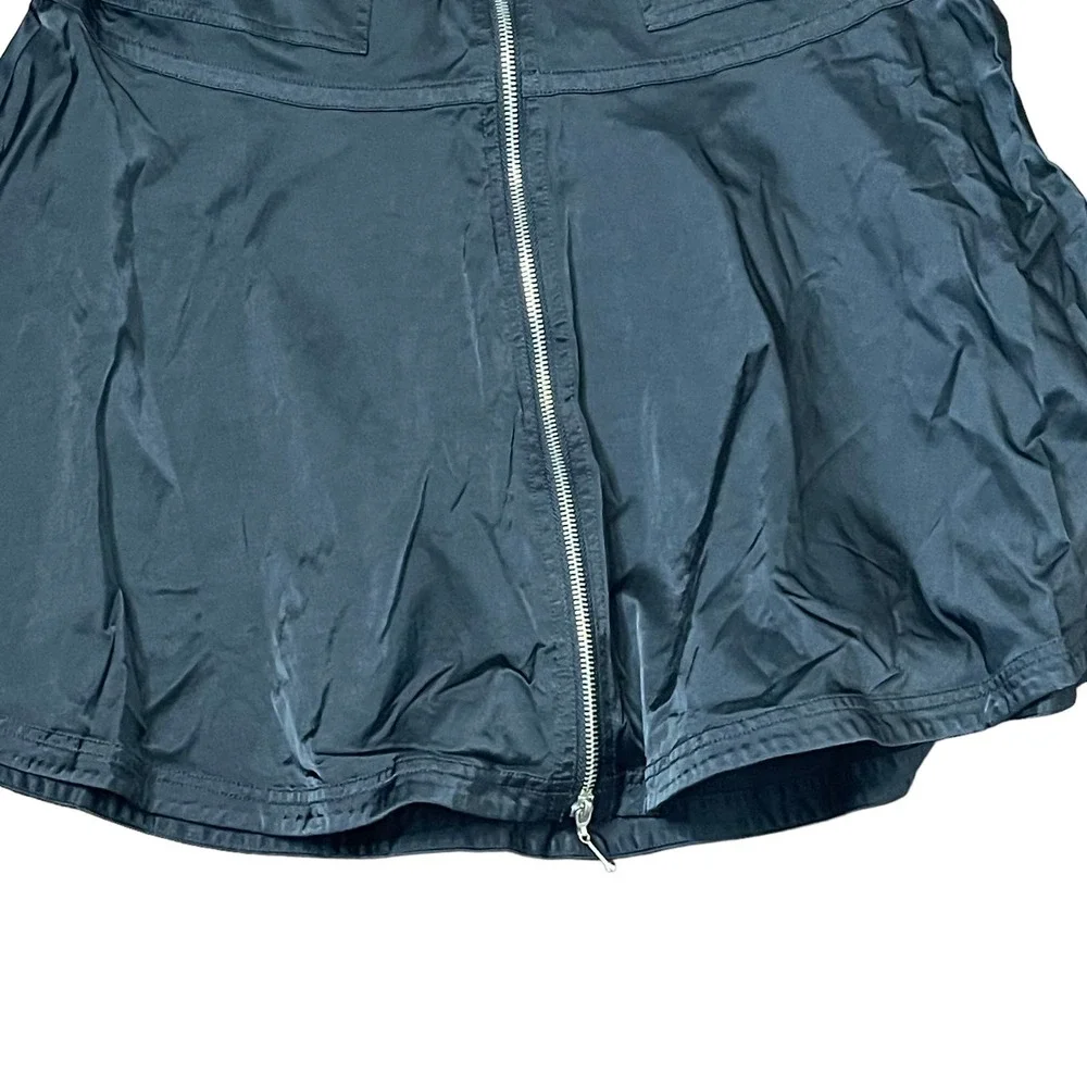 Kenar Punk Front Zip Pocket Mini Skirt Peplum‎ Stretch Fit & Flare Hem  8 Women